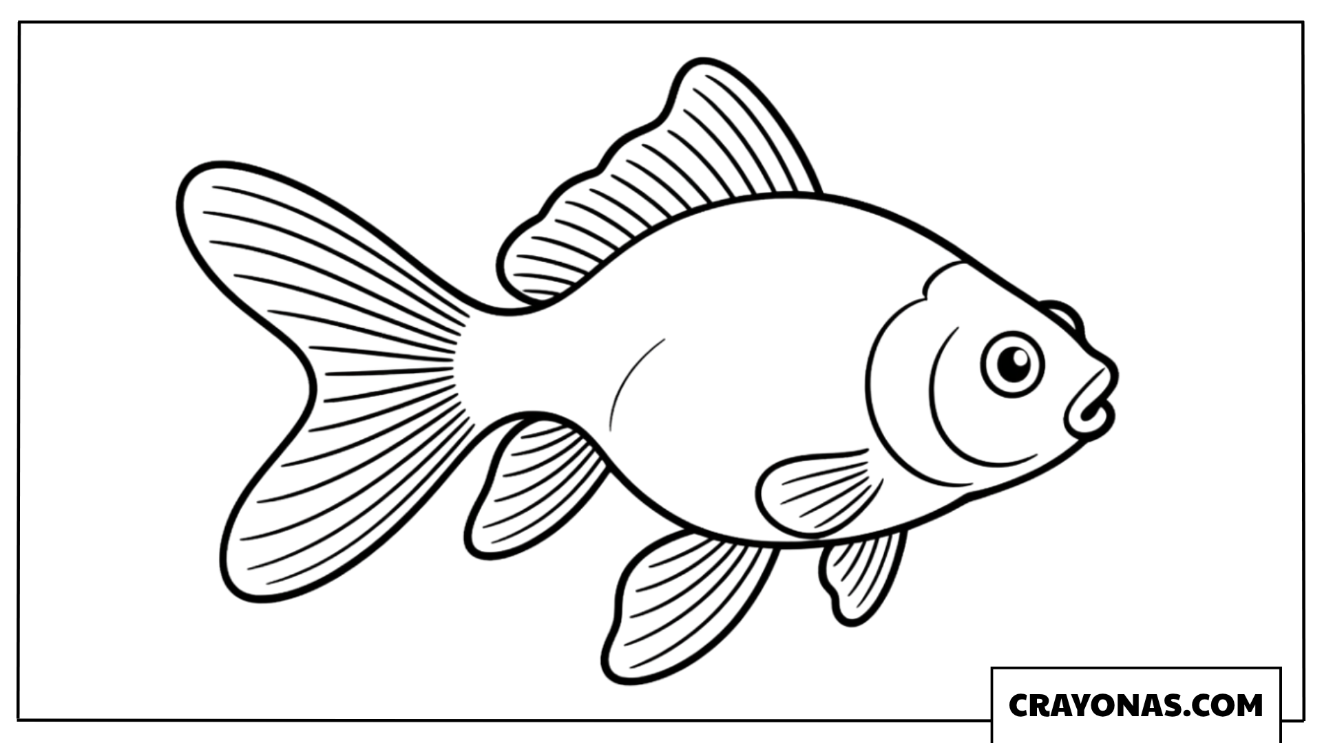 Simple Fish Outline Coloring Page