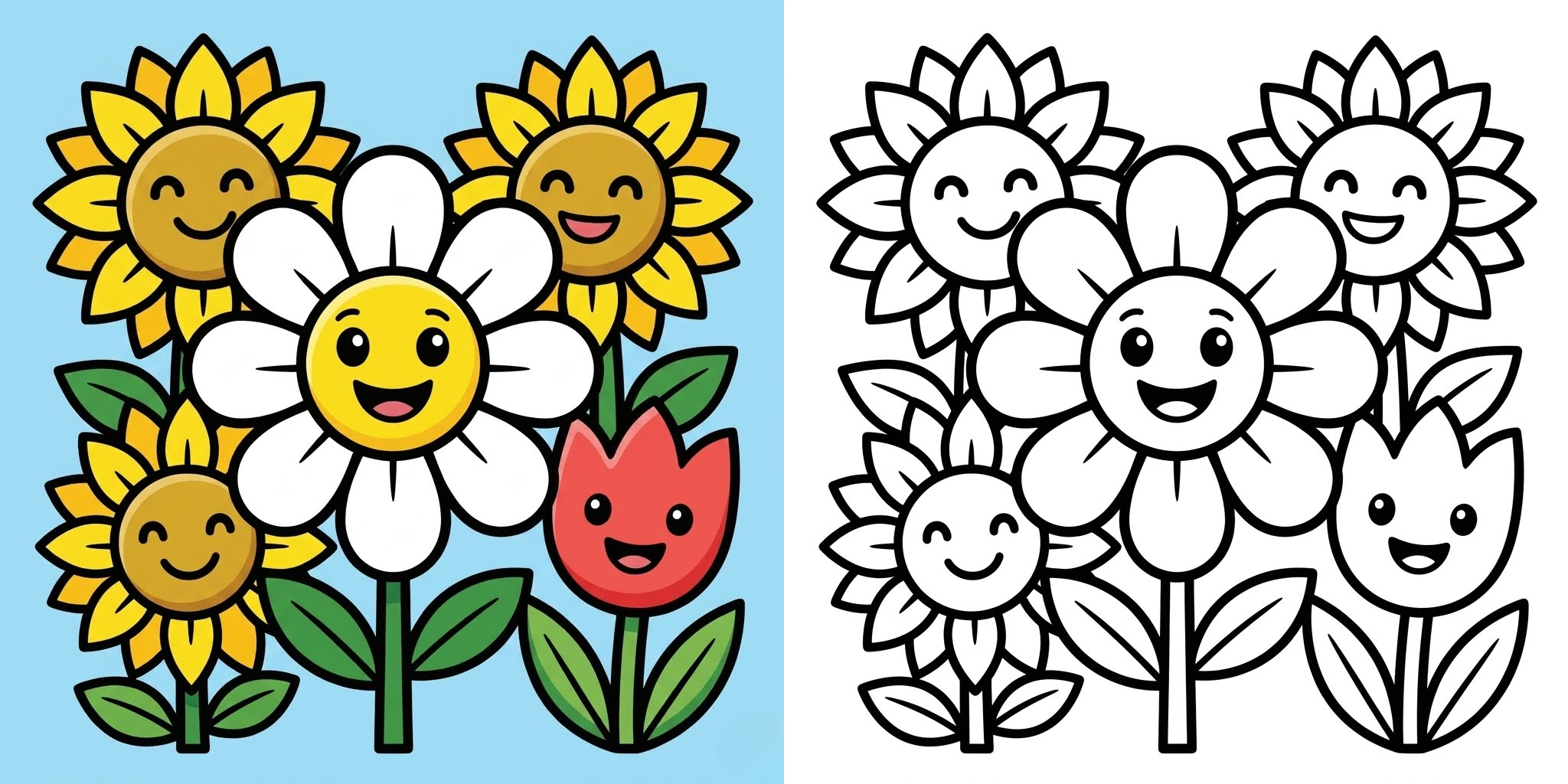 Simple Flower Coloring Pages ft - Simple Flower Coloring Pages ft