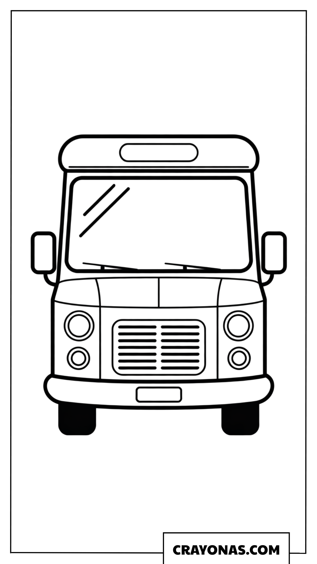 Simple Front View Ice Cream Truck Coloring Page
