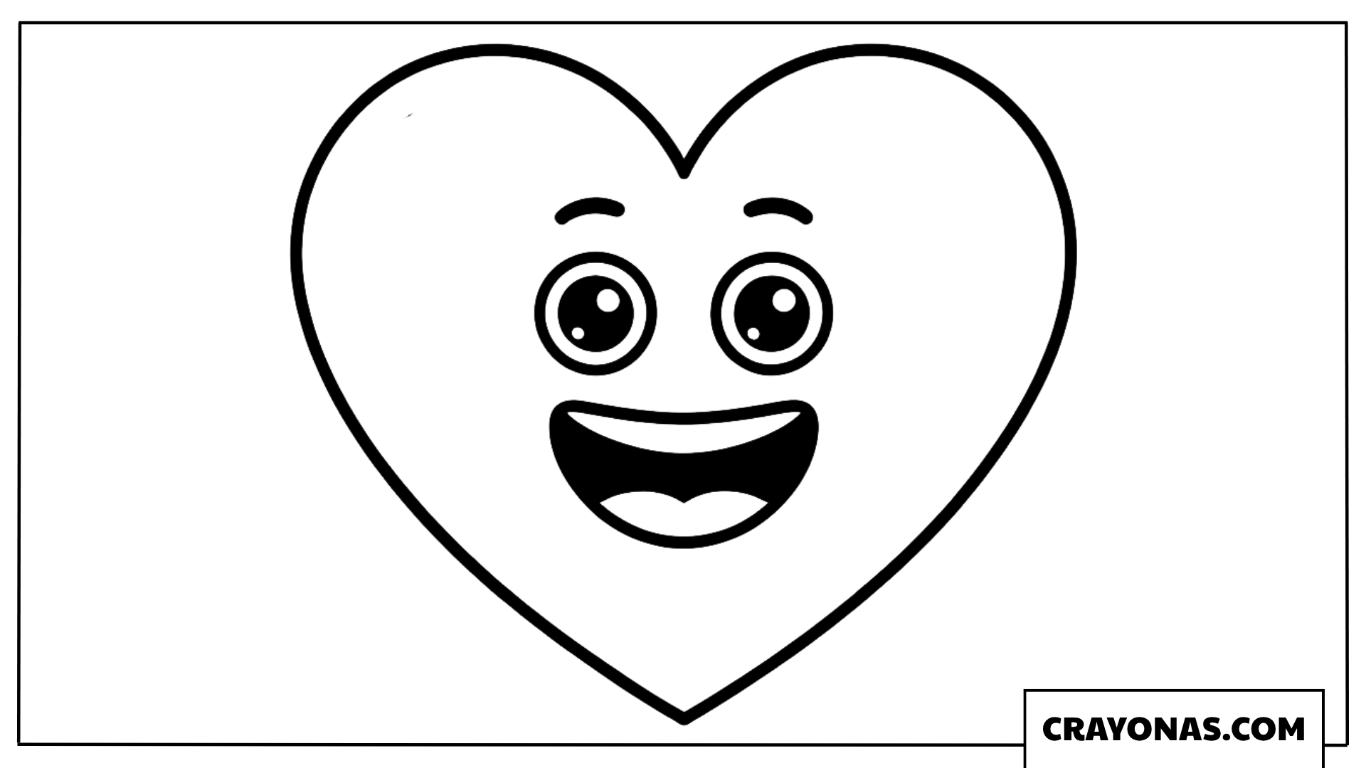 Simple Heart Outline Coloring Page
