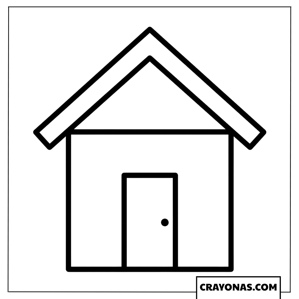 Simple House Coloring Page