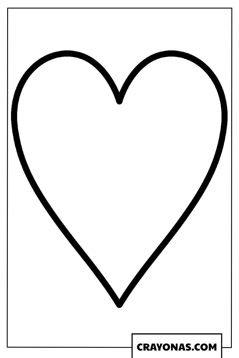 Simple Large Heart Outline Coloring Page