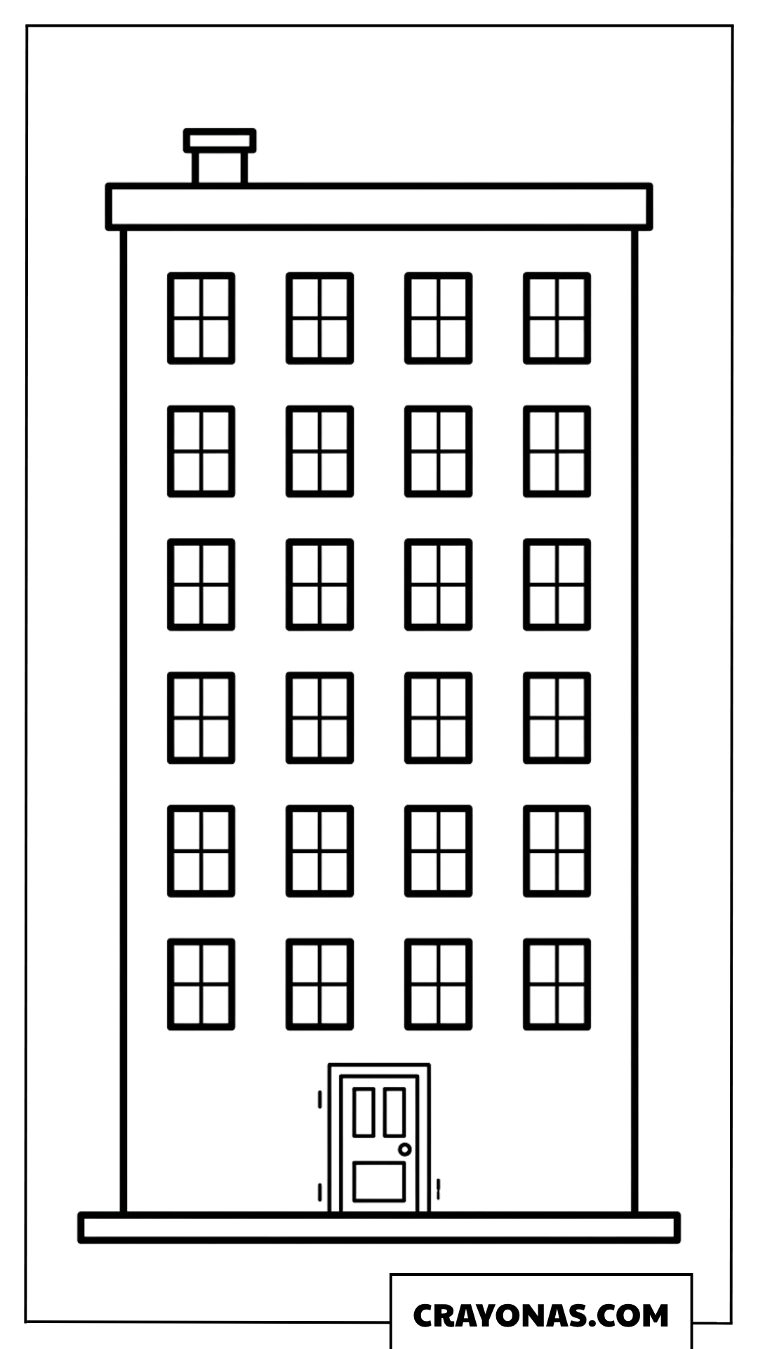 Simple Modern Apartment Tower Coloring Page