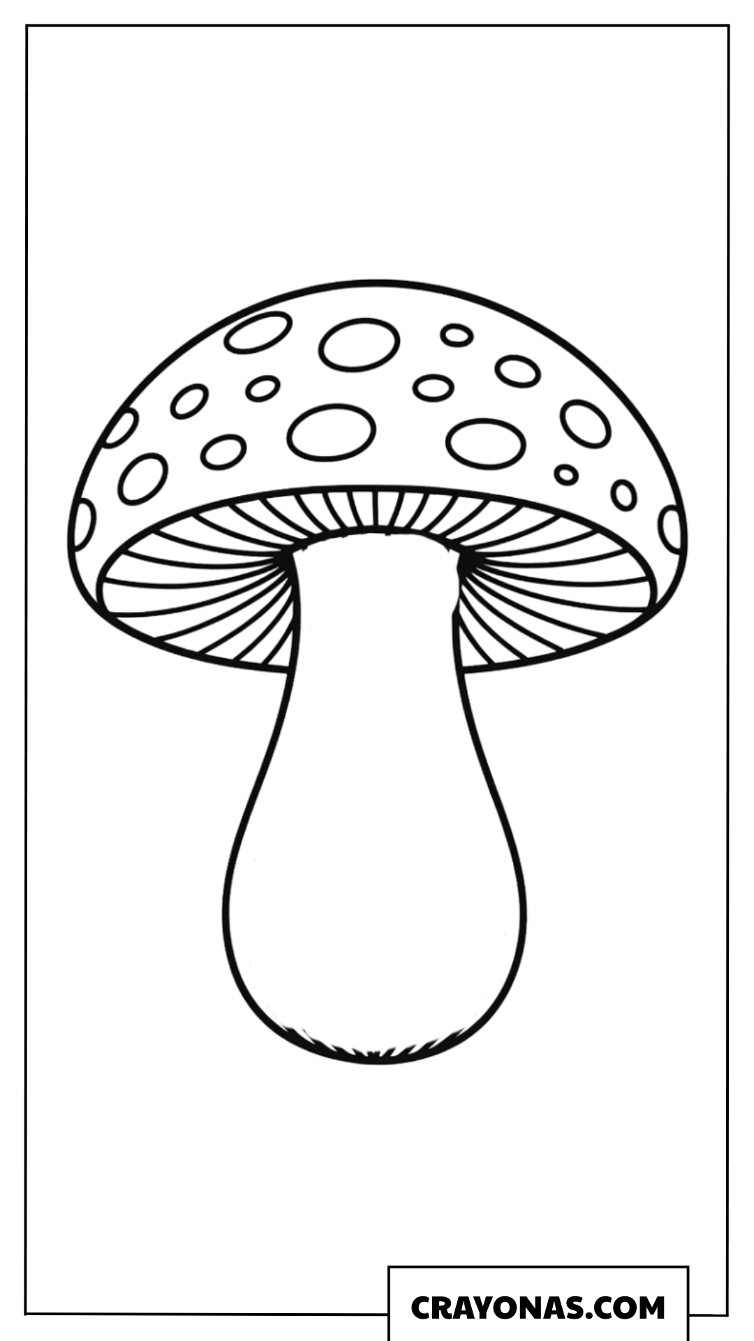 Simple Mushroom Fall Coloring Page