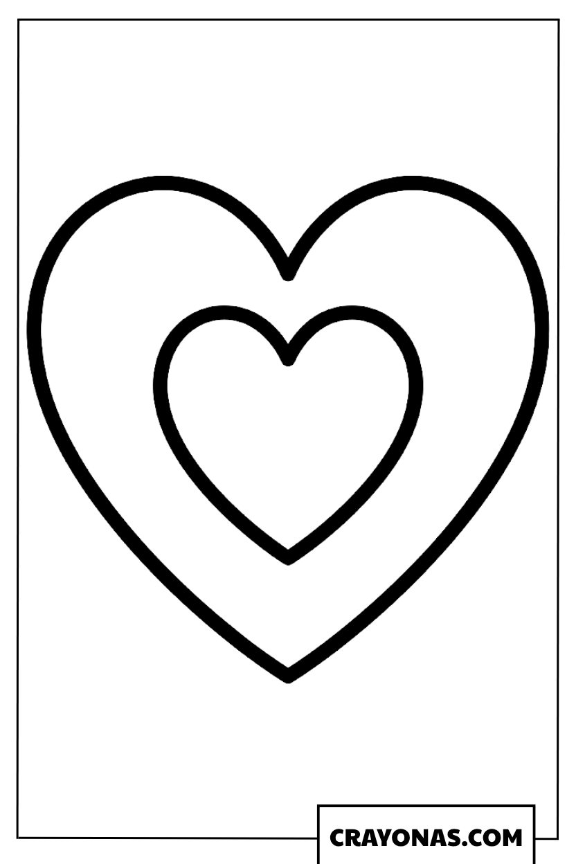 Simple Nested Hearts Coloring Page