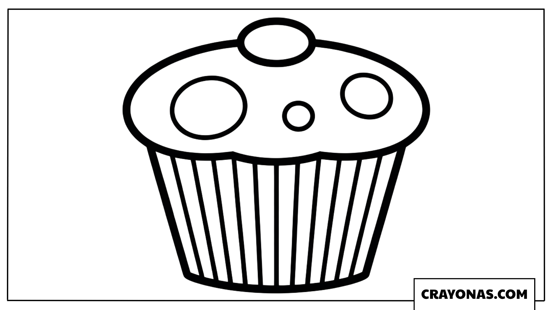 Simple Polka Dot Cupcake Coloring Page