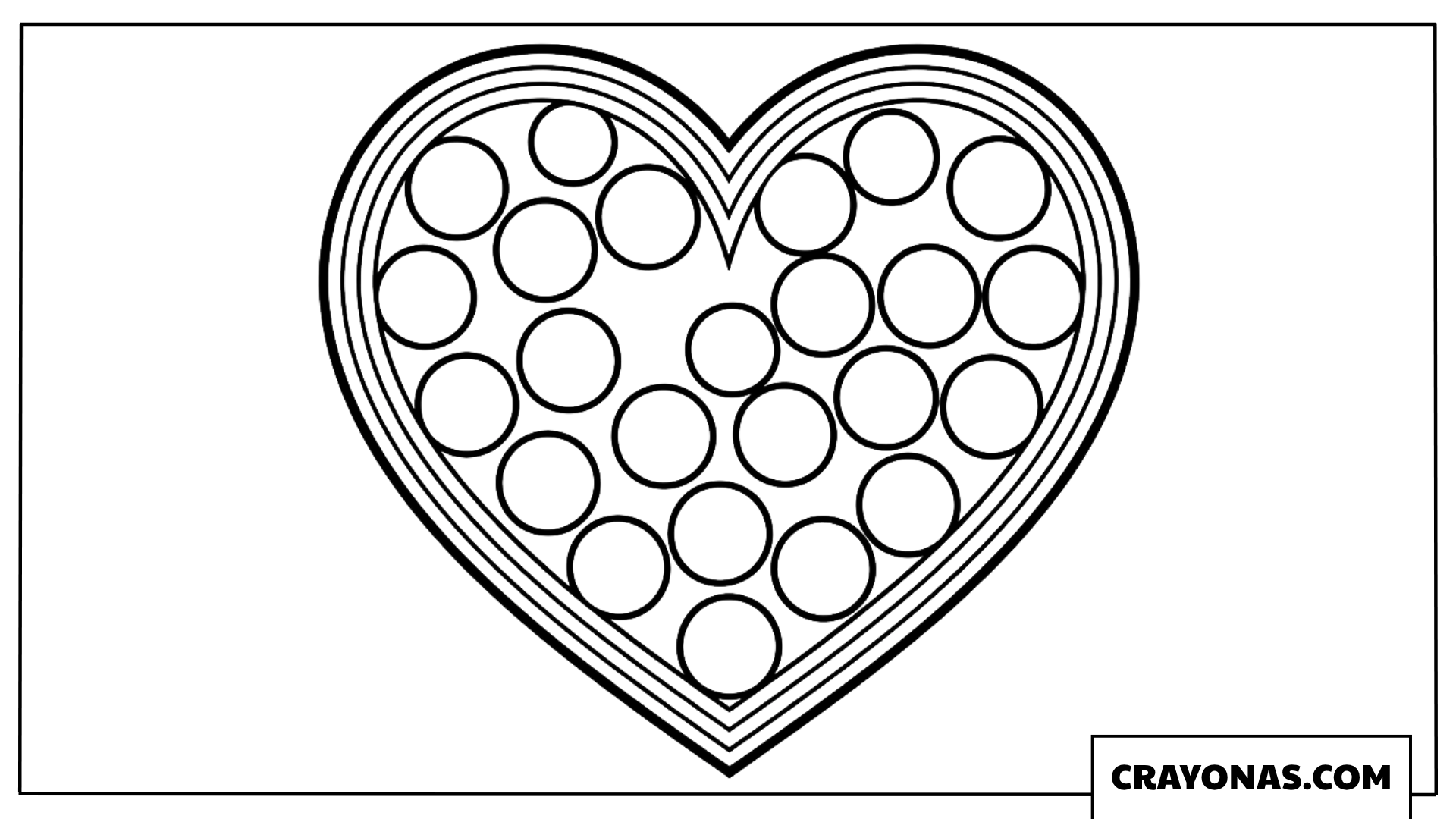 Simple Polka Dot Heart Coloring Page