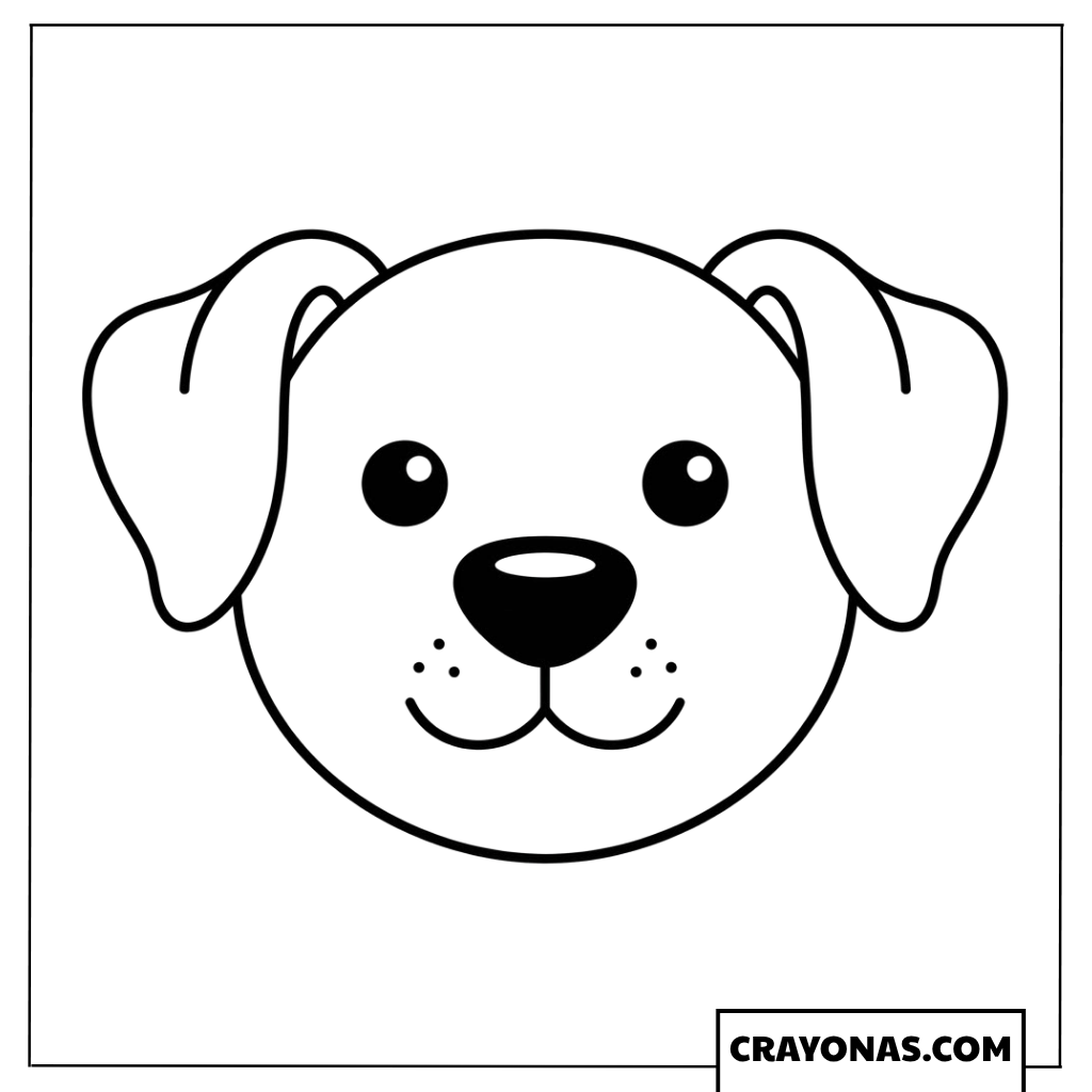Simple Puppy Face Coloring Page