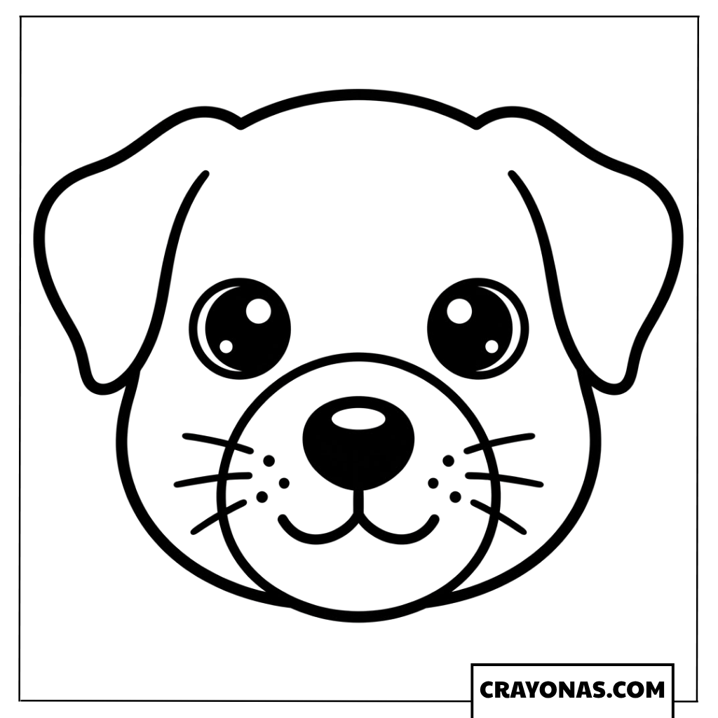 Simple Puppy Face Coloring Page