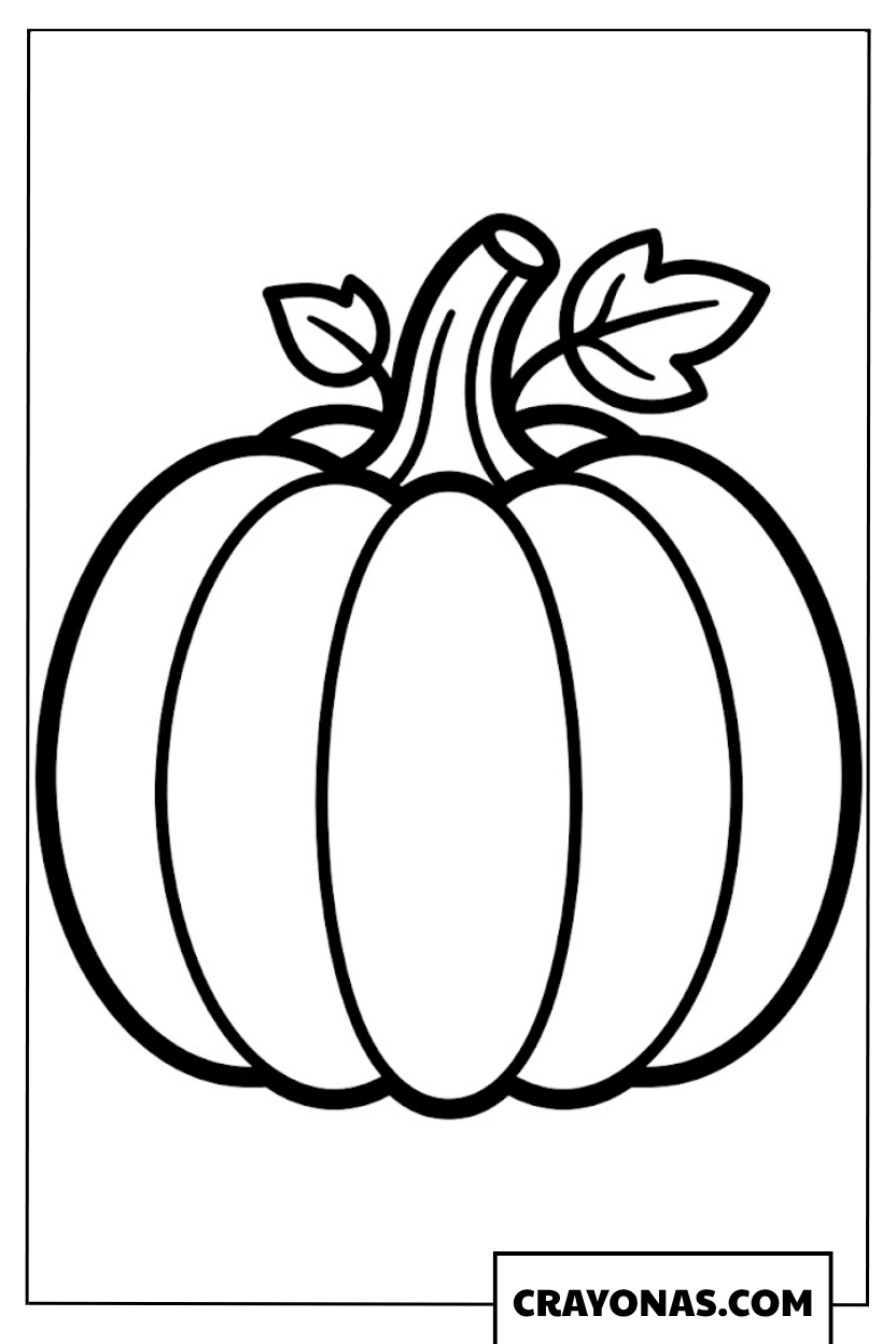 Simple Round Pumpkin Outline Coloring Page