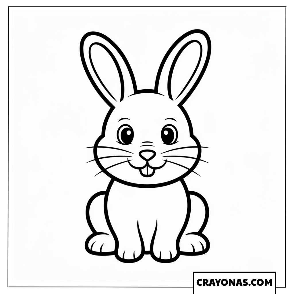 Simple Sitting Bunny Coloring Page