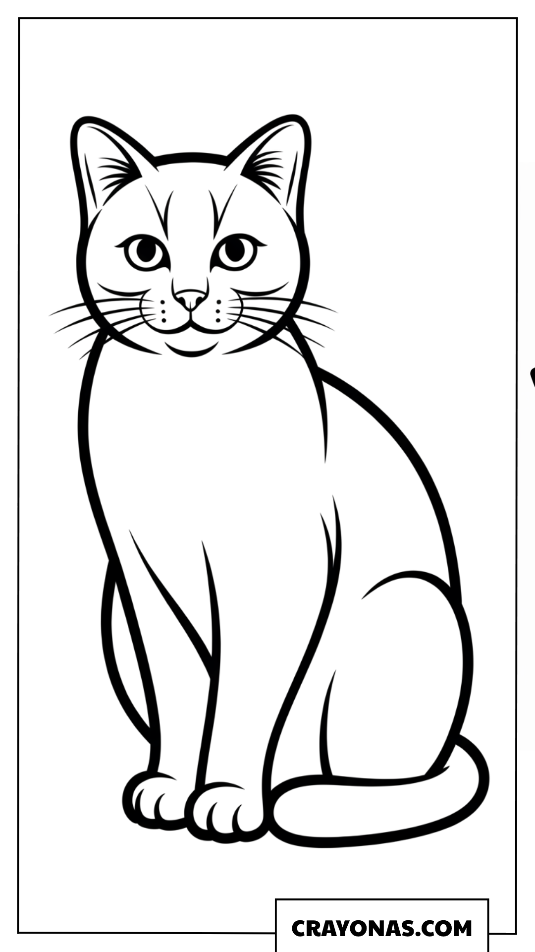 Simple Sitting Cat Coloring Page