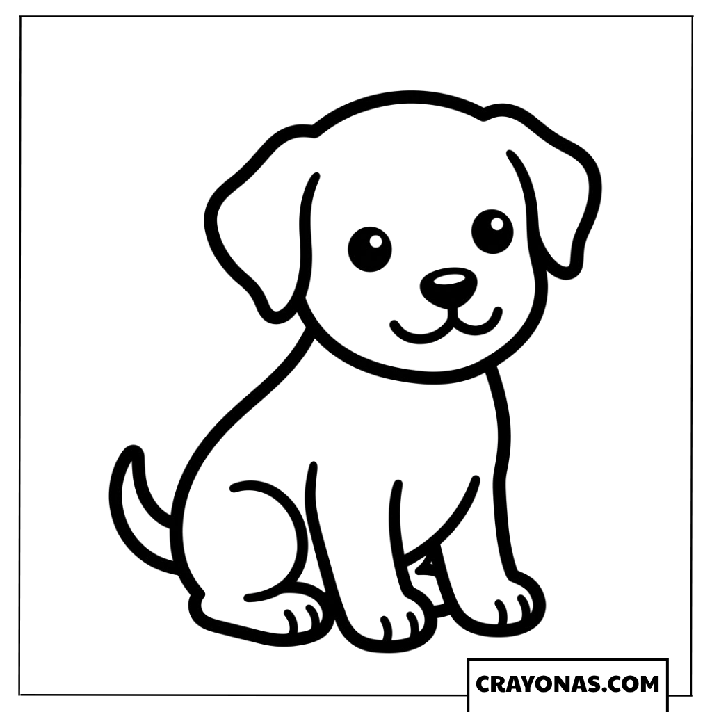 Simple Sitting Puppy Coloring Page