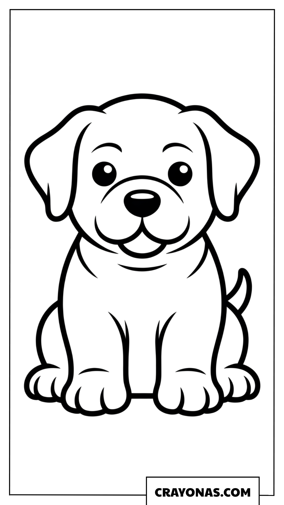 Simple Sitting Puppy Coloring Page