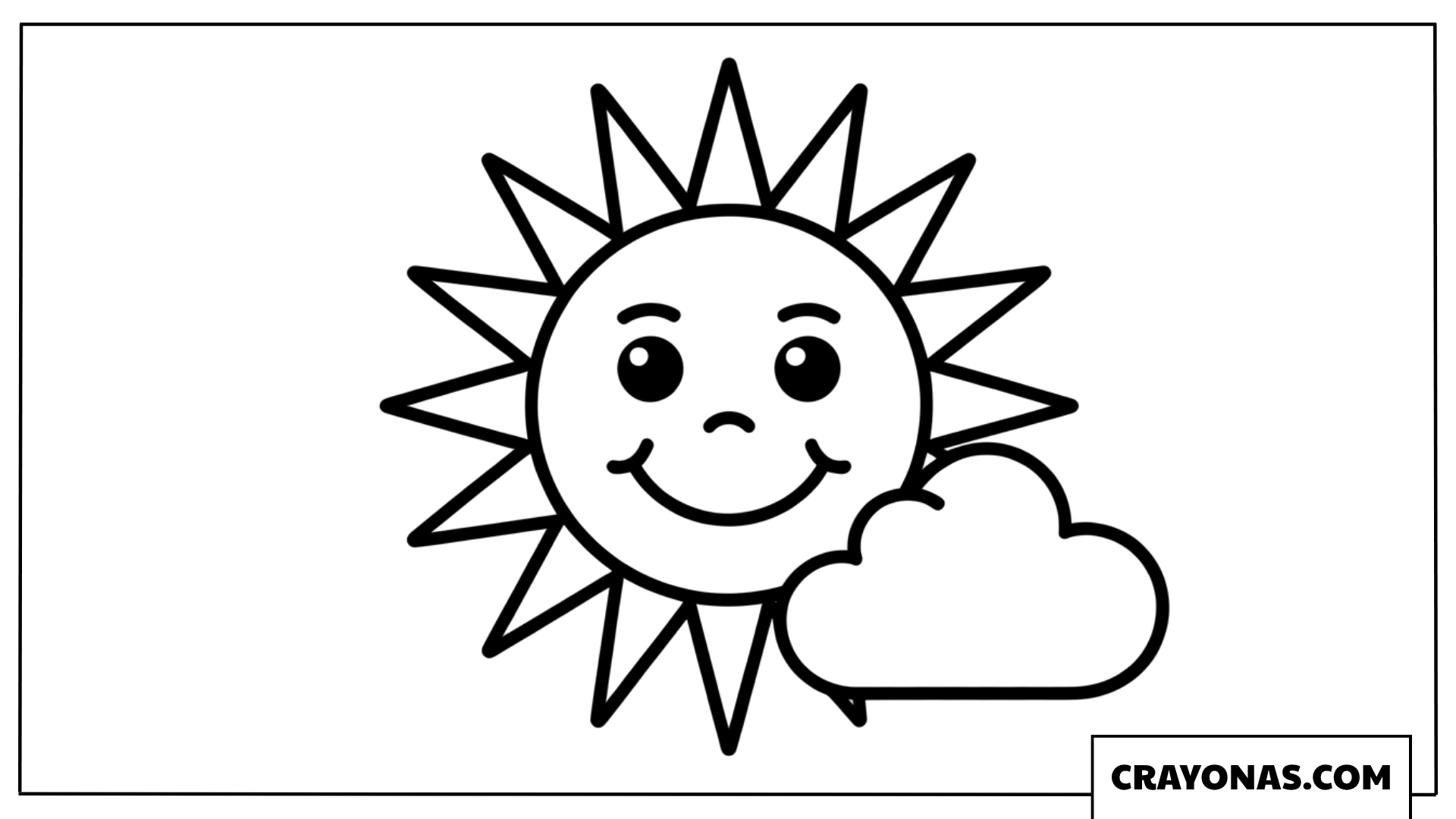 Simple Smiling Sun Coloring Page