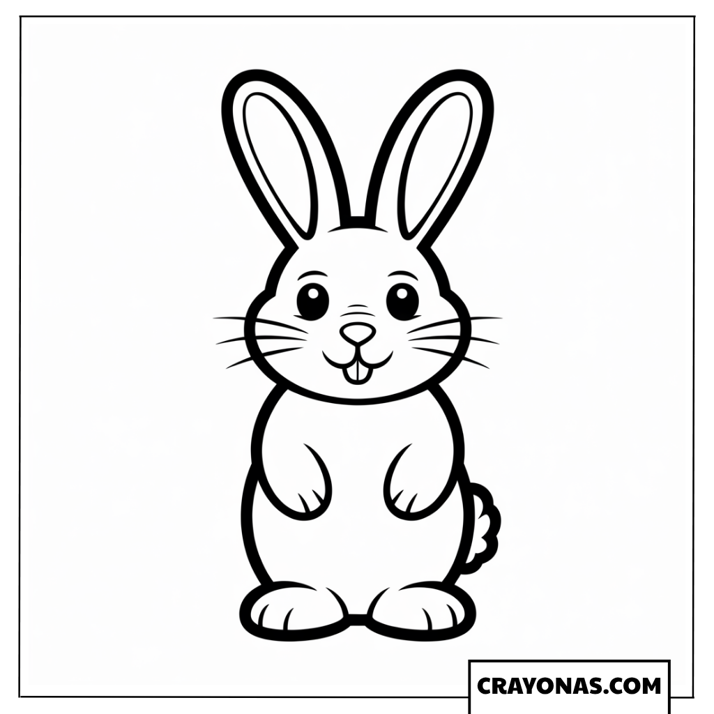 Simple Standing Bunny Coloring Page