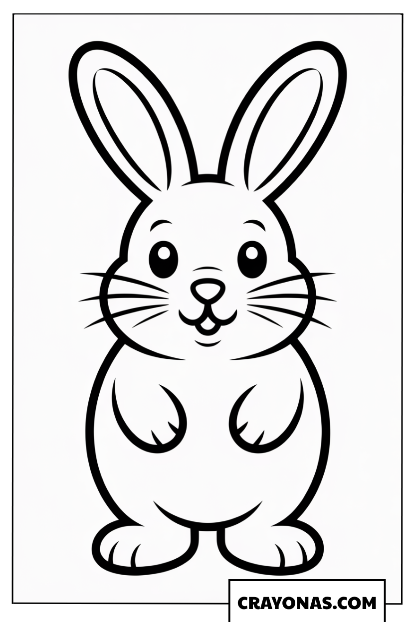 Simple Standing Bunny Coloring Page