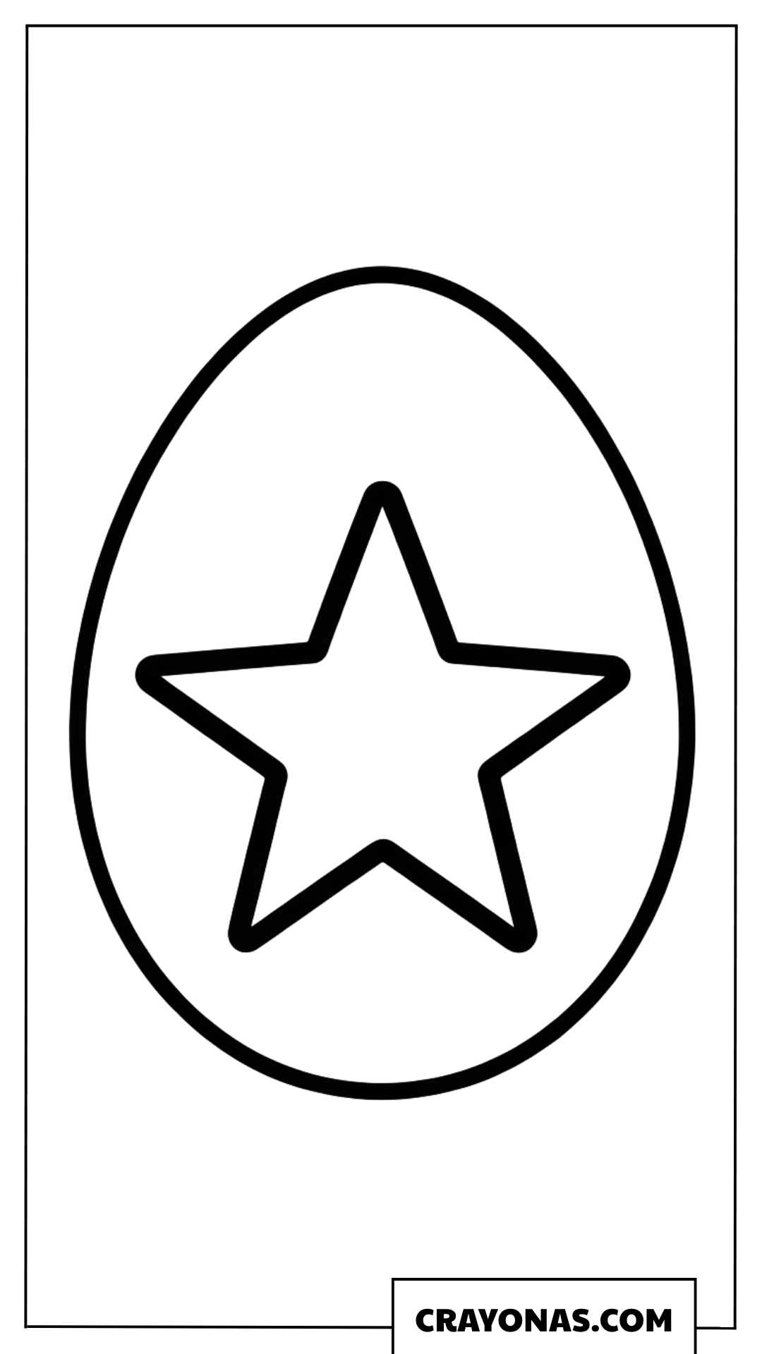 Simple Star Easter Egg Coloring Page
