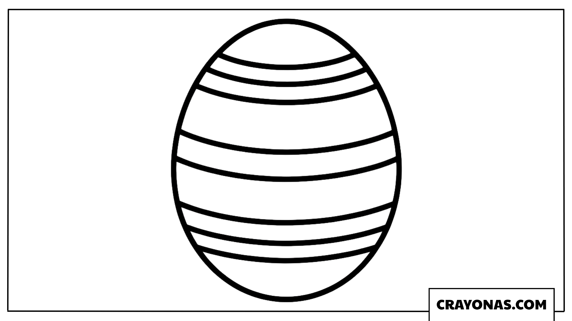 Simple Striped Easter Egg Coloring Page