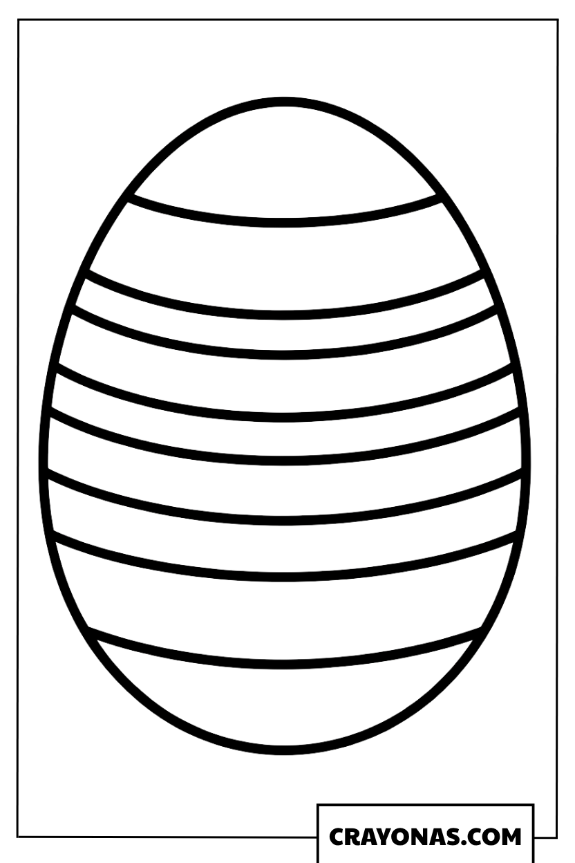 Simple Striped Easter Egg Coloring Page