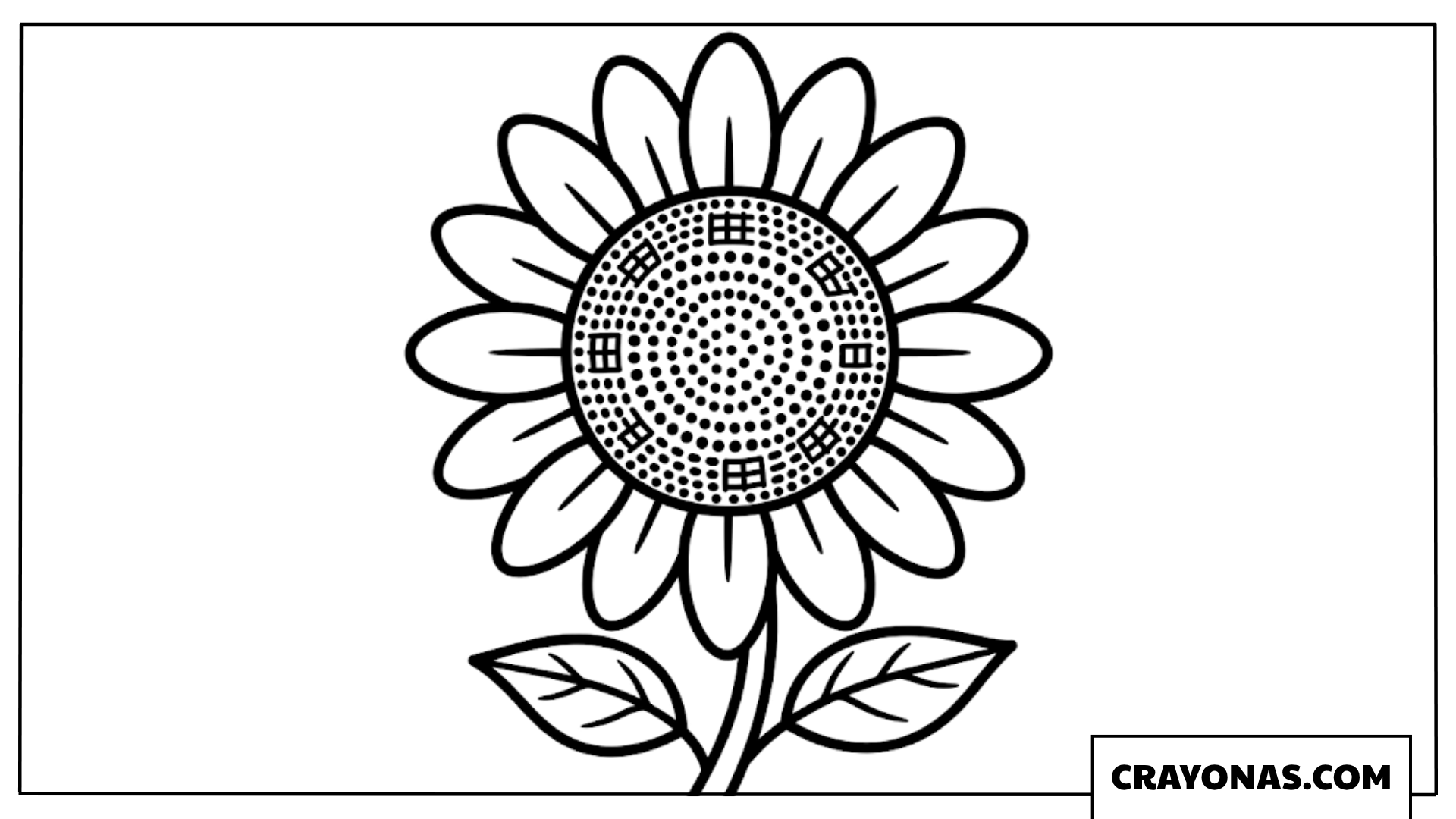 Simple Sunflower Coloring Page