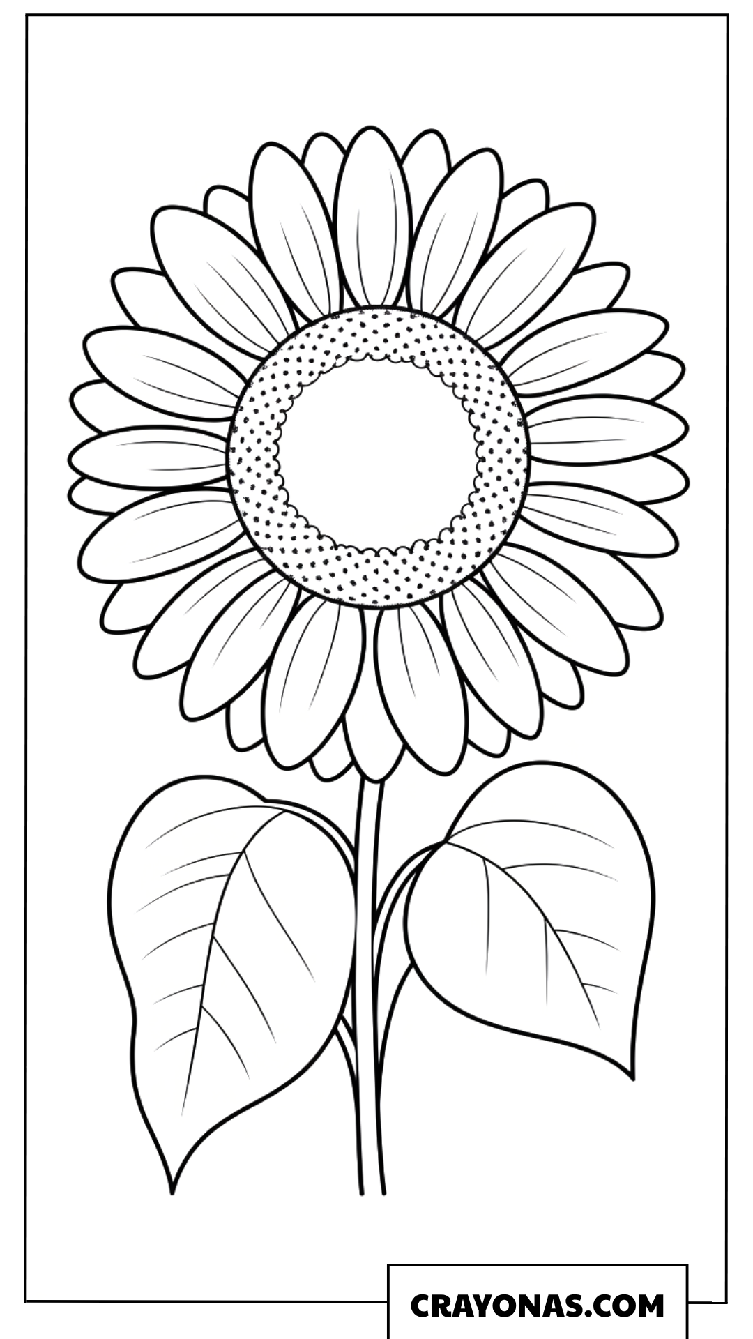 Simple Sunflower Coloring Page