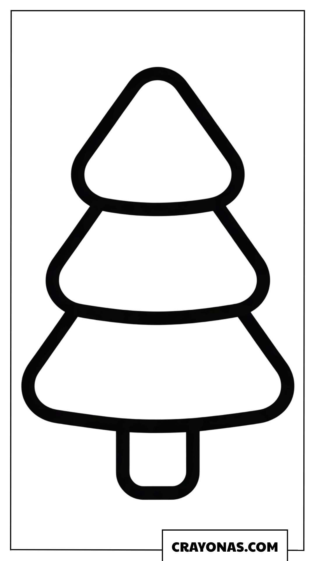 Simple Triangle Christmas Tree Coloring Page