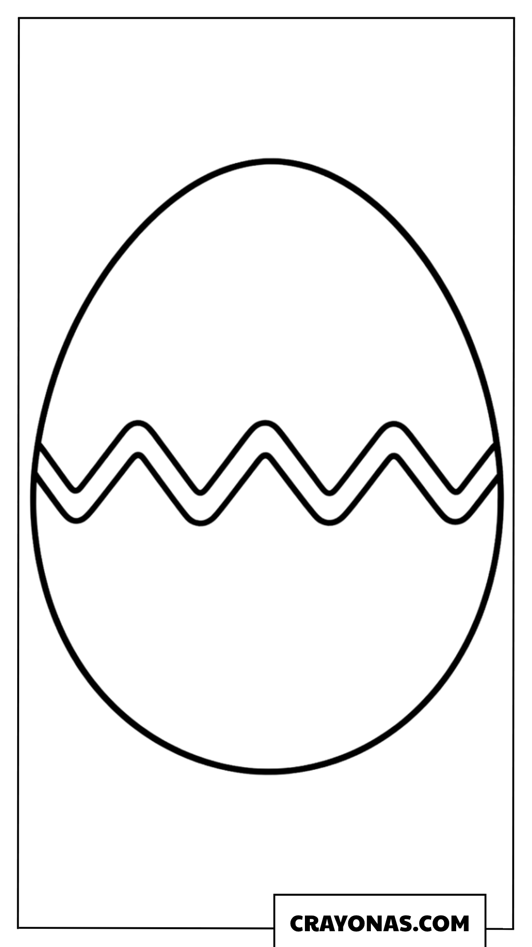 Simple Zigzag Easter Egg Coloring Page