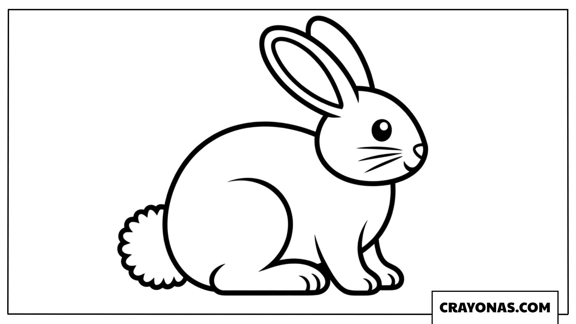 Sitting Bunny Outline Coloring Page