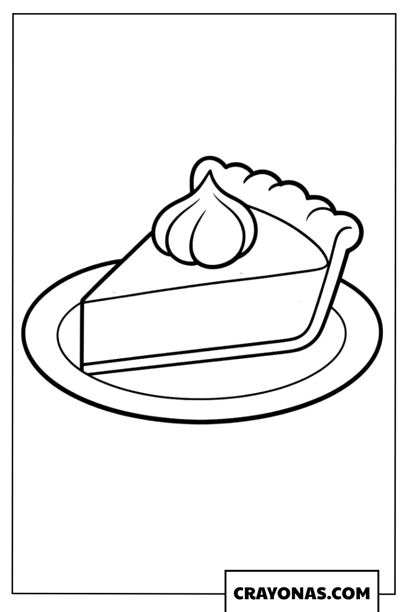 Slice of Pumpkin Pie Fall Coloring Page