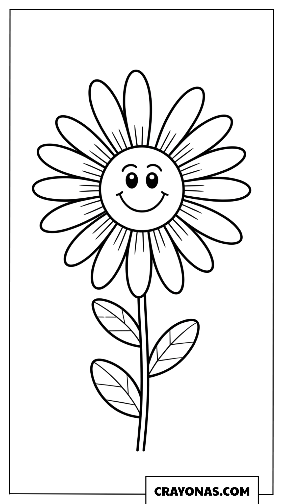 Smiley Daisy Coloring Page