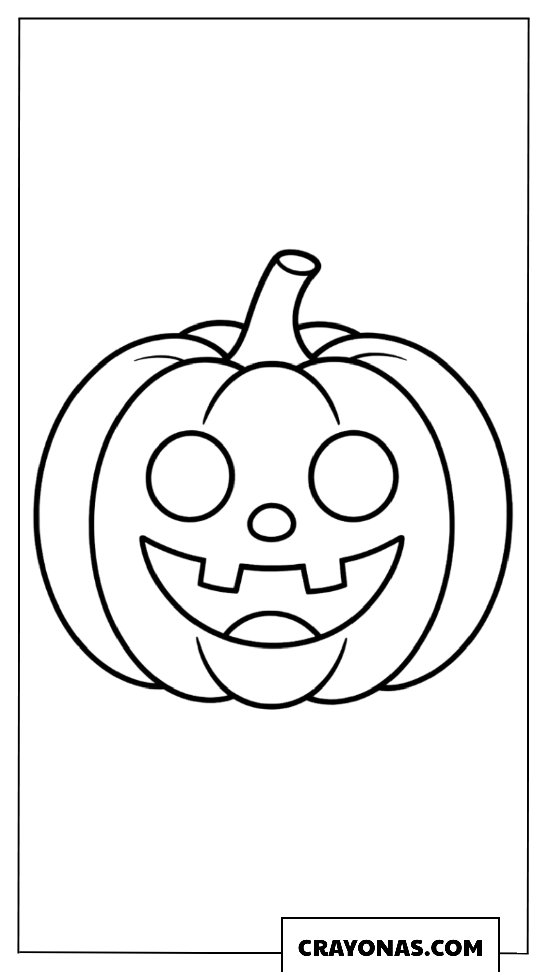 Smiling Jack-o'-Lantern Pumpkin Fall Coloring Page