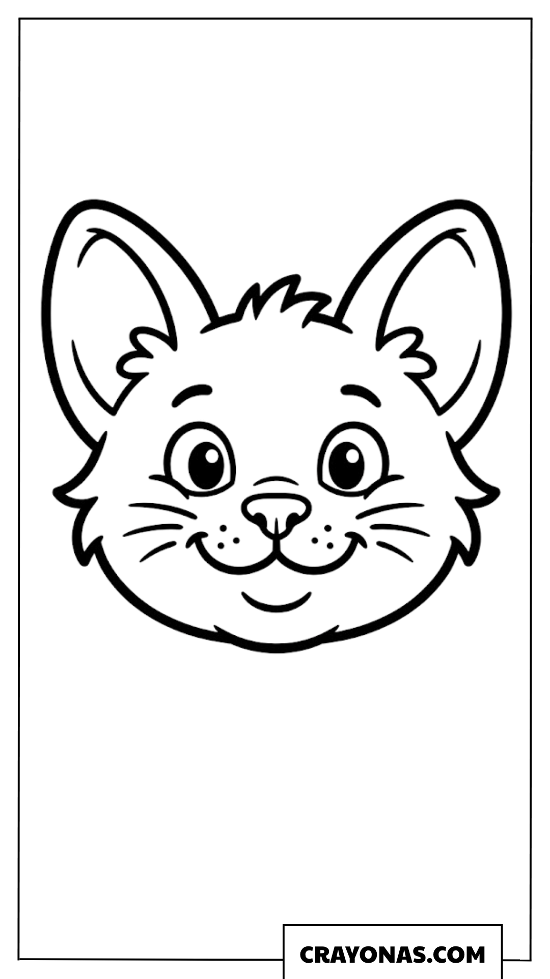 Smiling Kitten Face Coloring Page