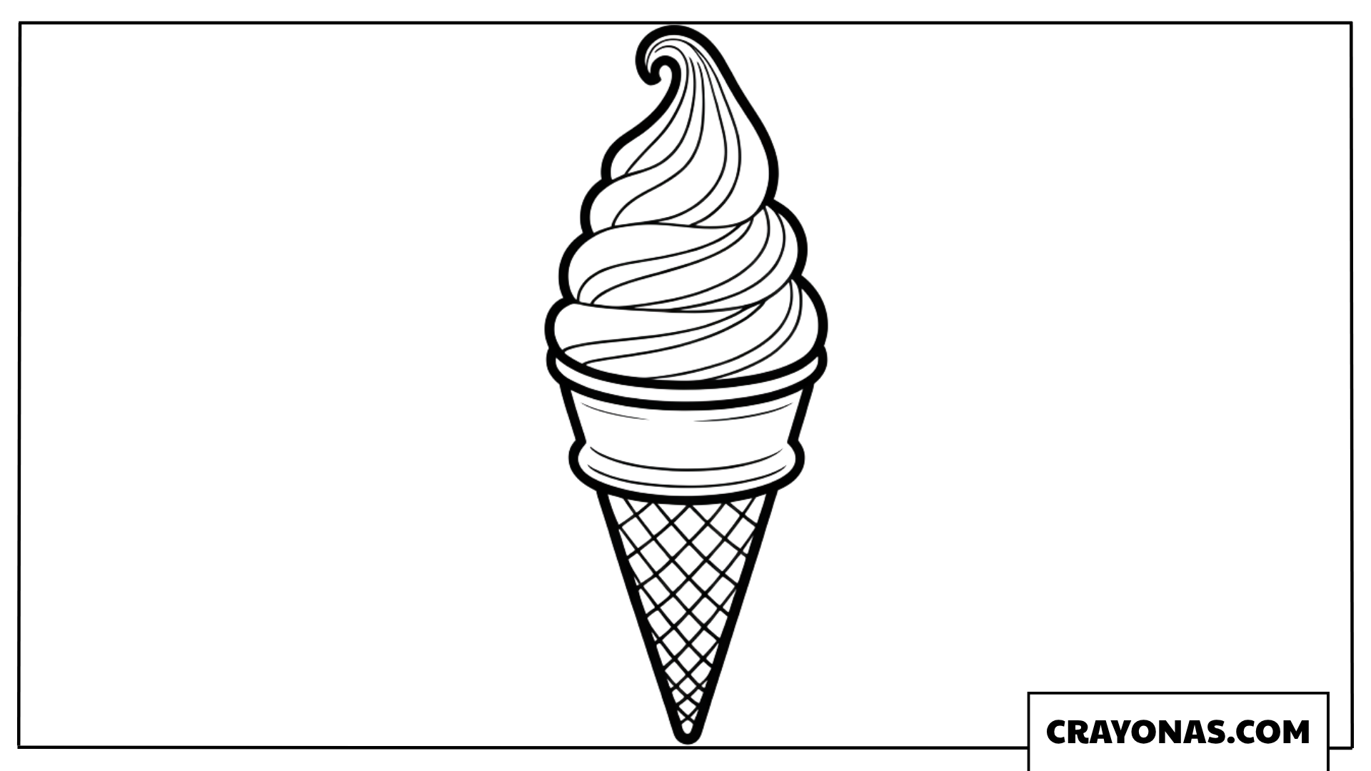 Soft Serve Ice Cream Cone Coloring Page
