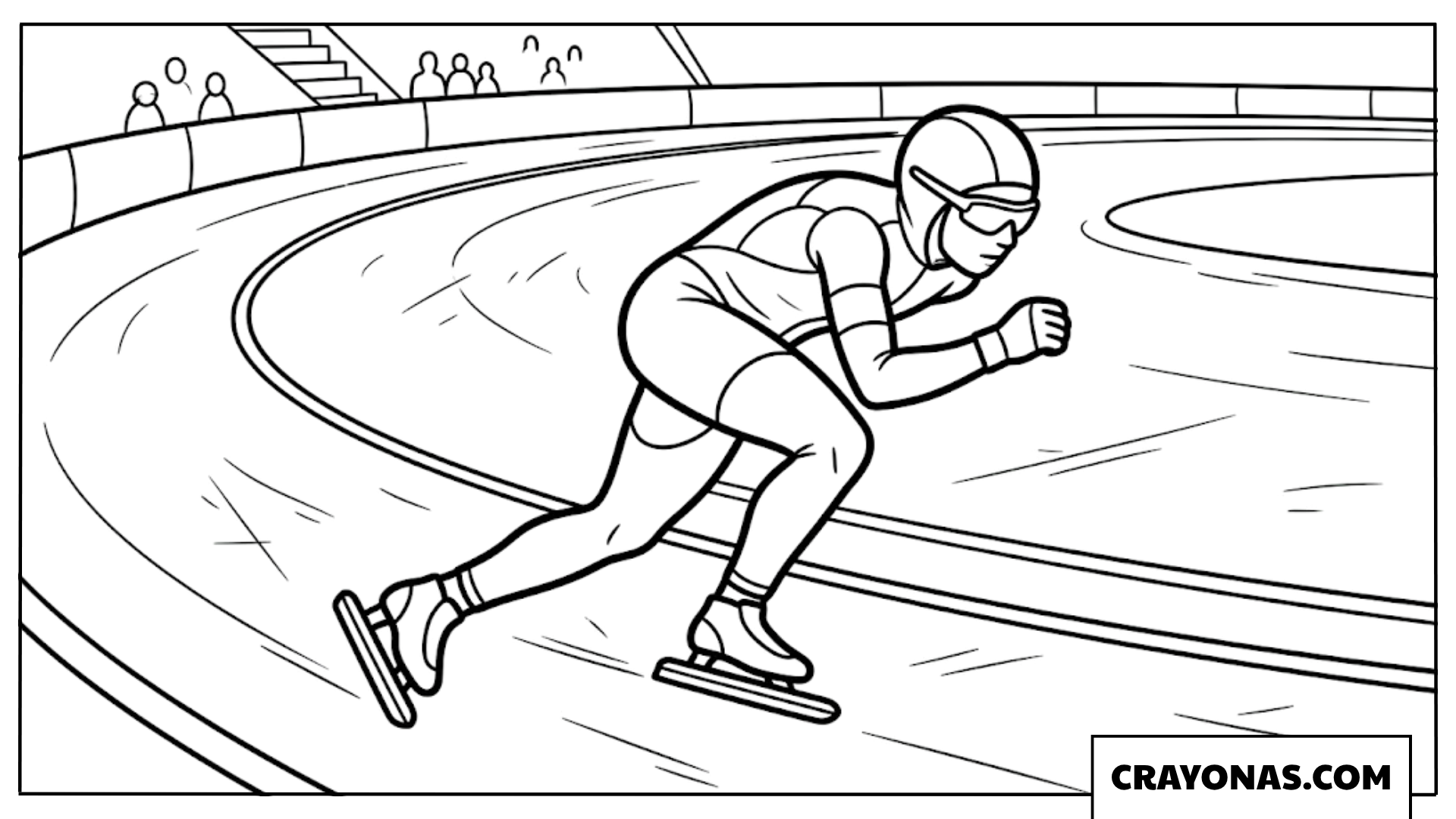 Speed Skater Racing on Oval Track Coloring Page