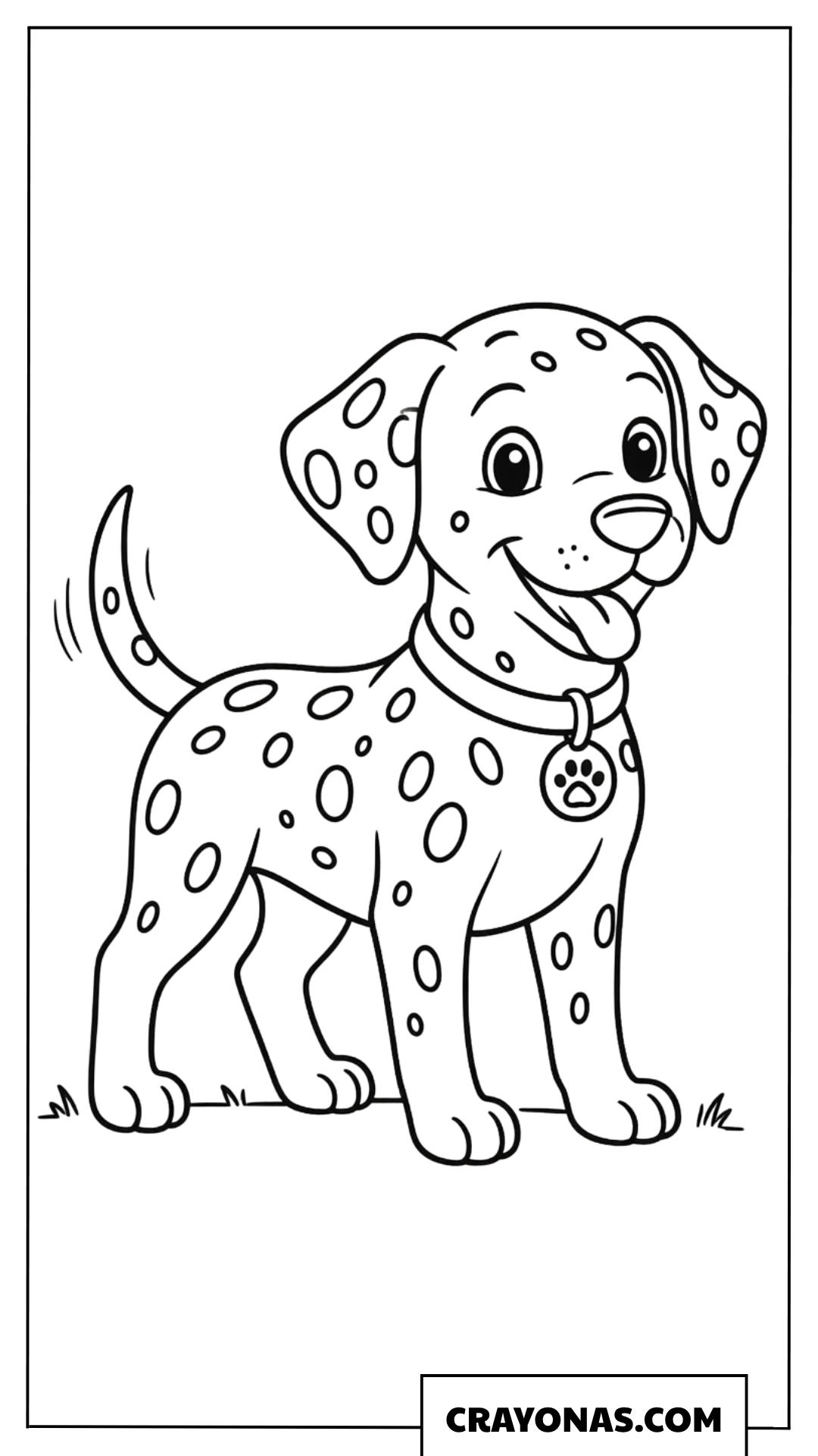 Spotted Dalmatian Puppy Coloring Page