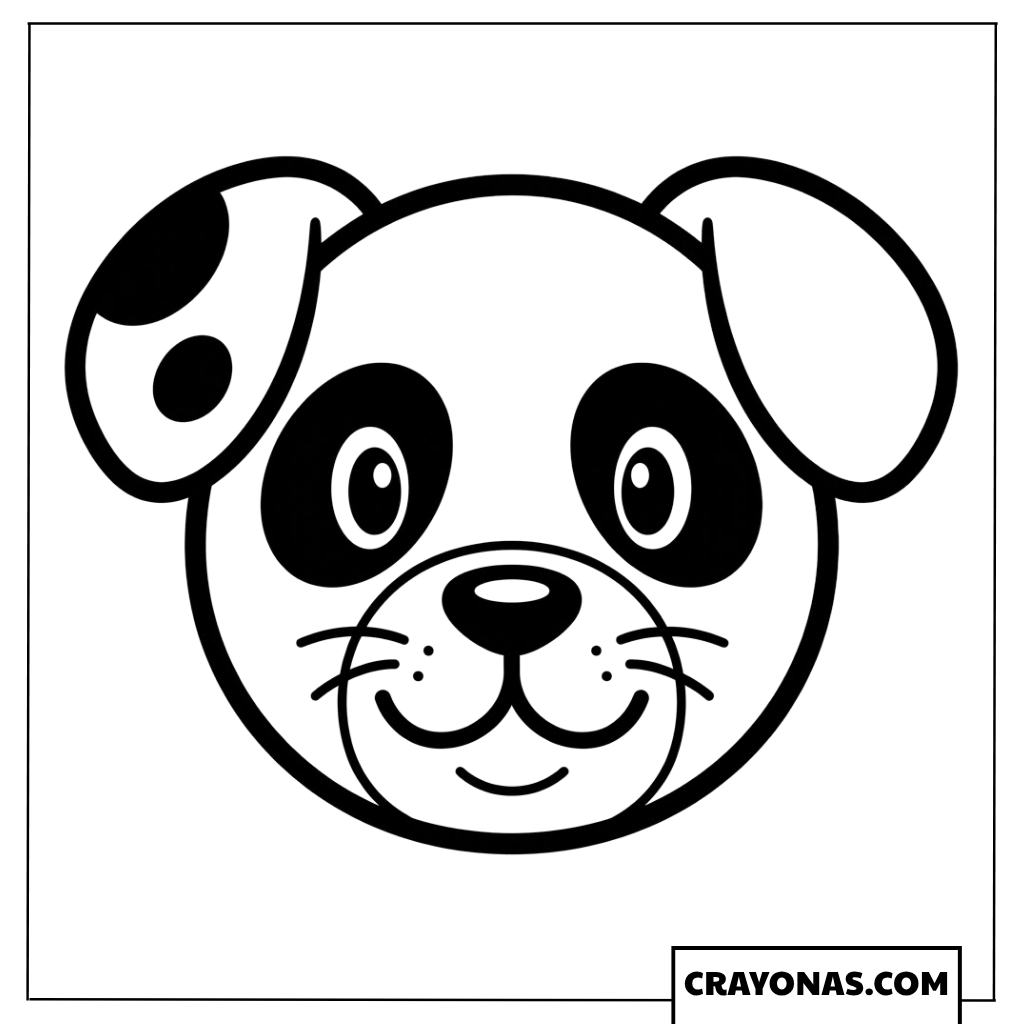 Spotted Puppy Face Coloring Page