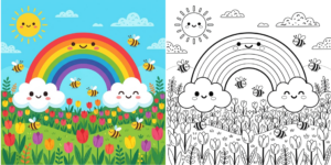 Spring Rainbow Coloring Pages ft - 3