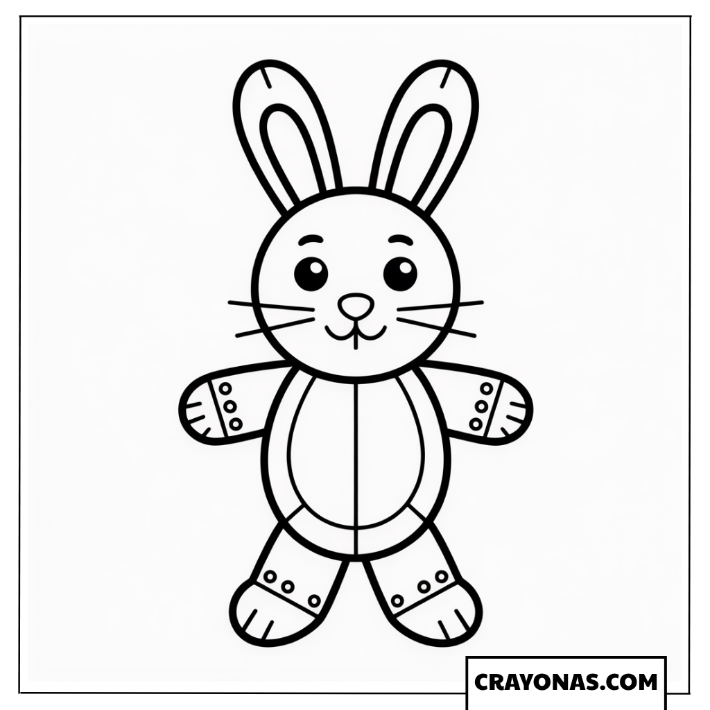 Standing Bunny Puppet Coloring Page