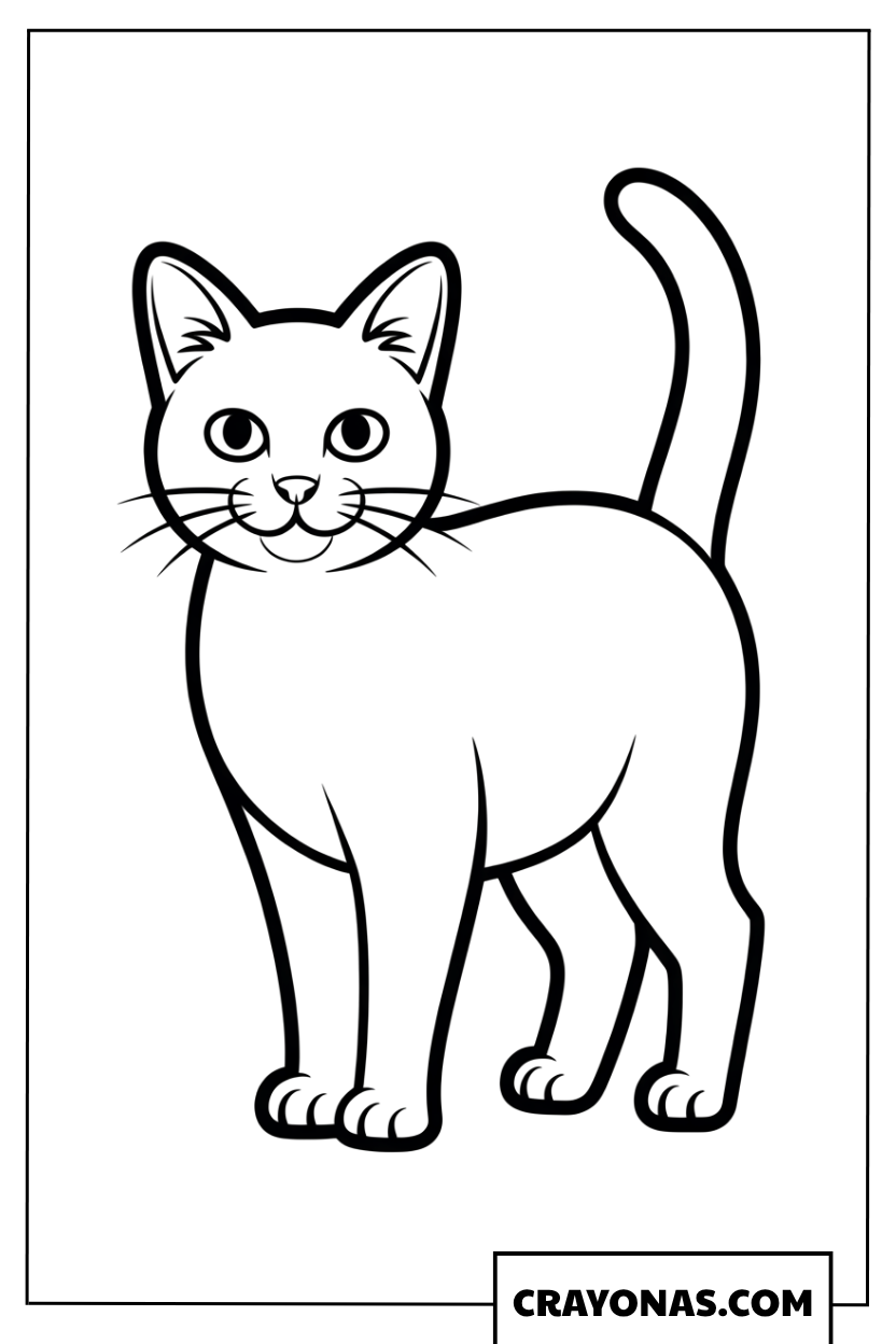 Standing Cat Coloring Page