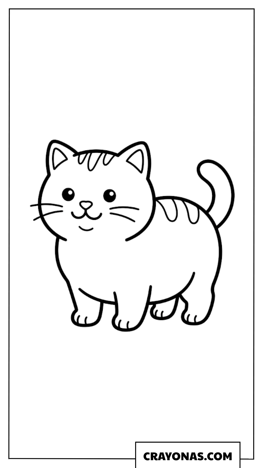 Standing Tabby Kitten Coloring Page