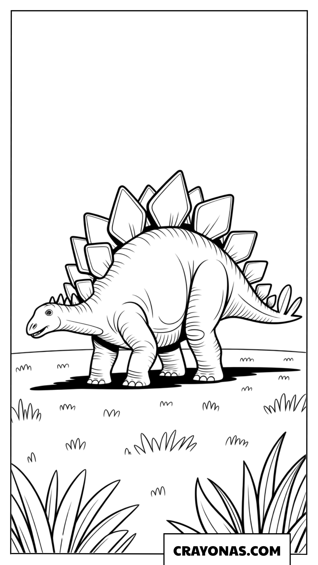 Stegosaurus Valentine Coloring Page