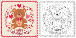 Teddy Bear Valentines Day Coloring Pages ft - Teddy Bear Valentines Day Coloring Pages ft