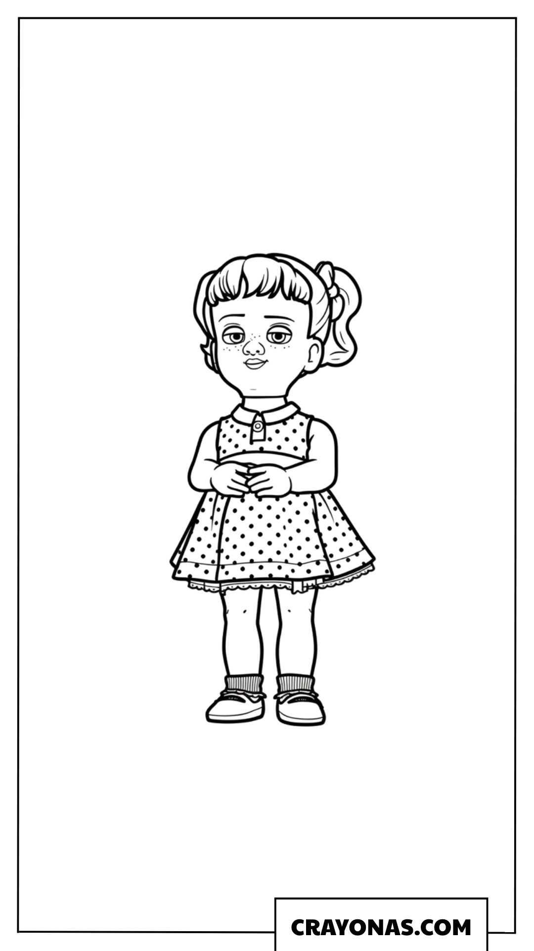 Toy Story 5 Girl in Polka Dot Dress Coloring Page