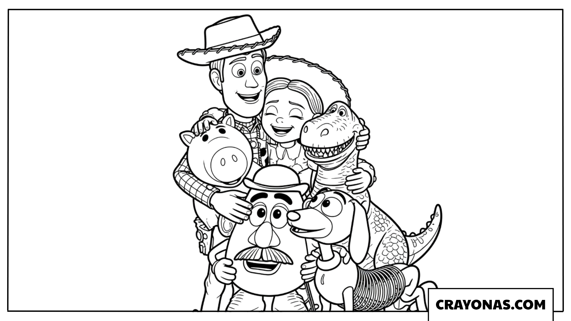 Toy Story Group Hug Coloring Page