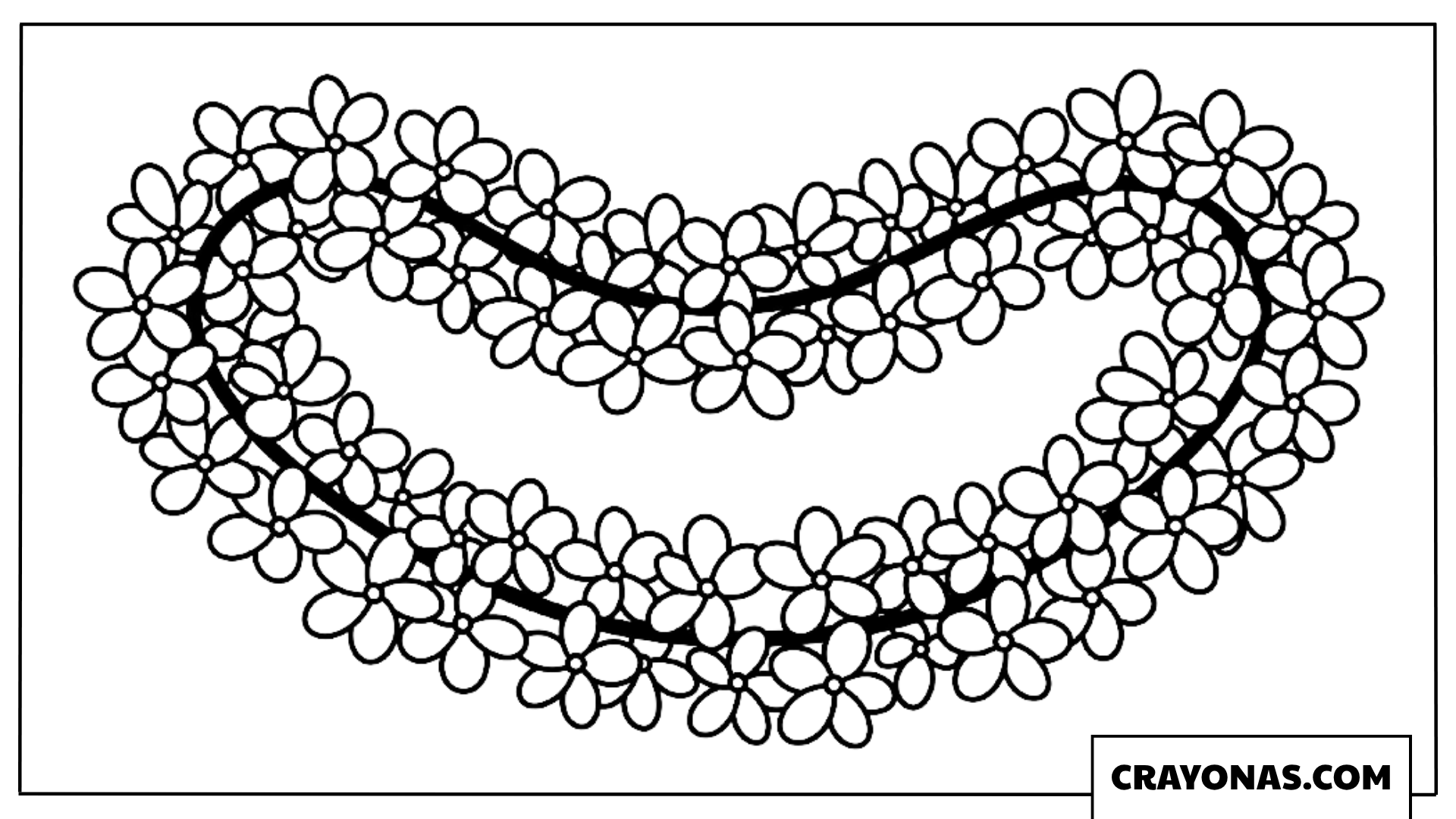 Tropical Flower Lei Coloring Page