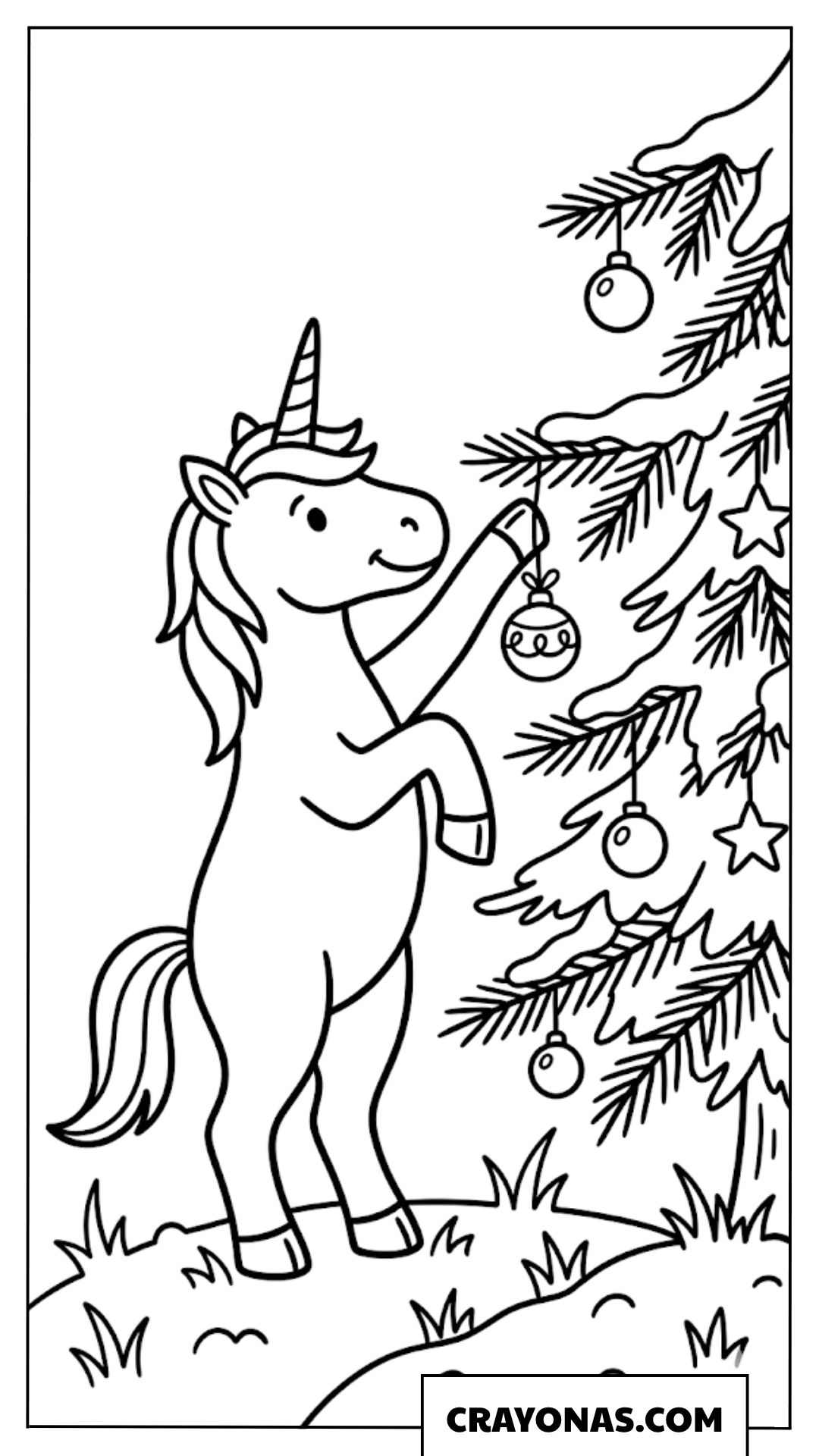 Unicorn Hanging Ornaments Coloring Page