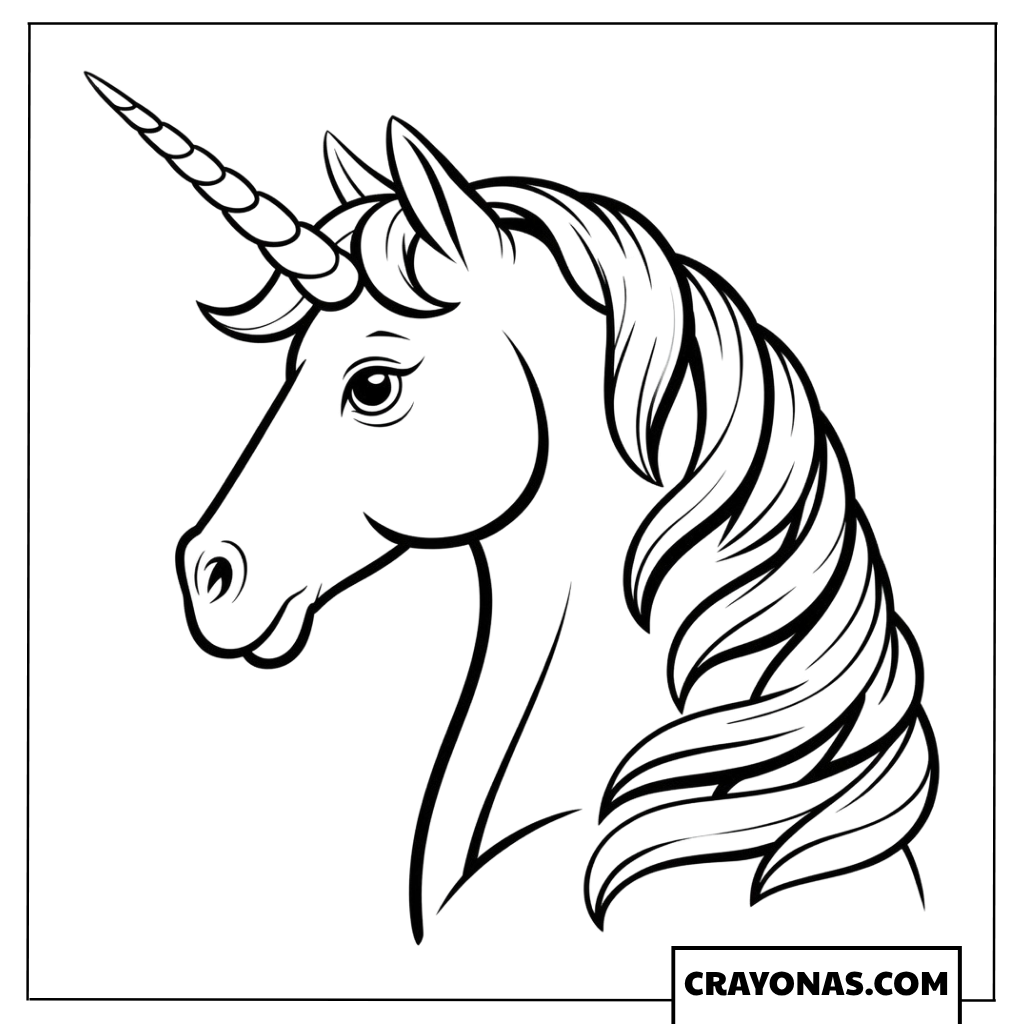 Unicorn Portrait Coloring Page