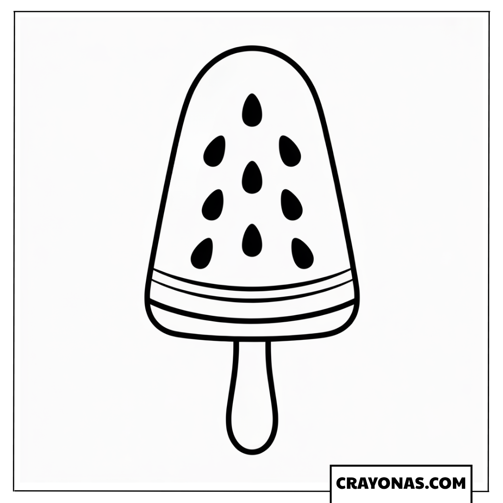 Watermelon Popsicle Coloring Page