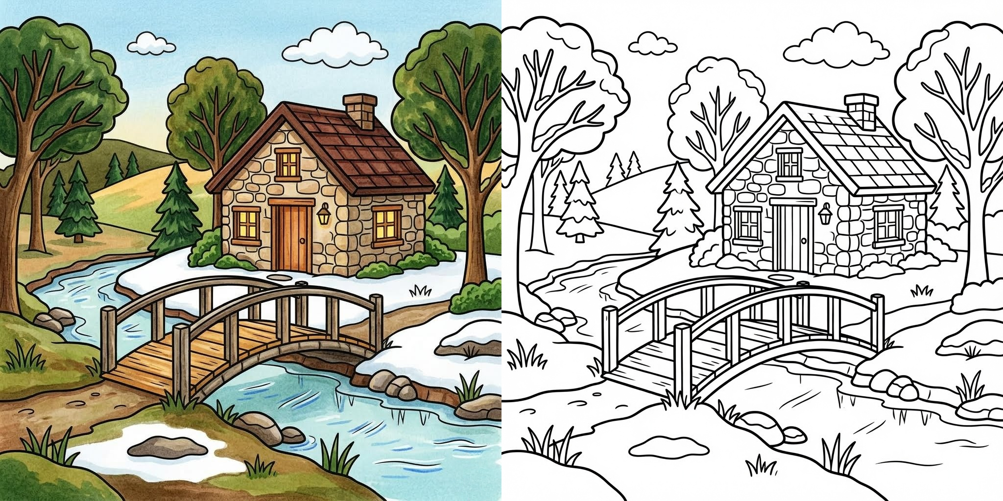 Winter Landscape Coloring Pages ft - 8